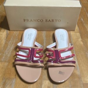 Franco Sarto pink slide sandals